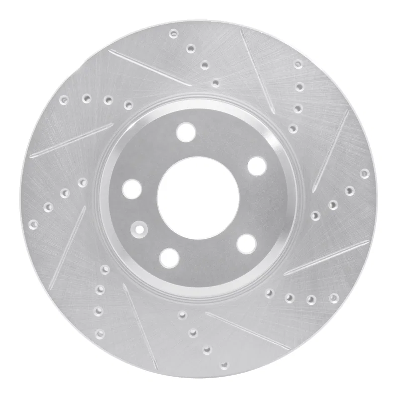 R1 Concepts 631-73086R, R1 08-25 Audi A4 (USA/Canada) Front Right Drilled & Slotted Silver Brake Rotor