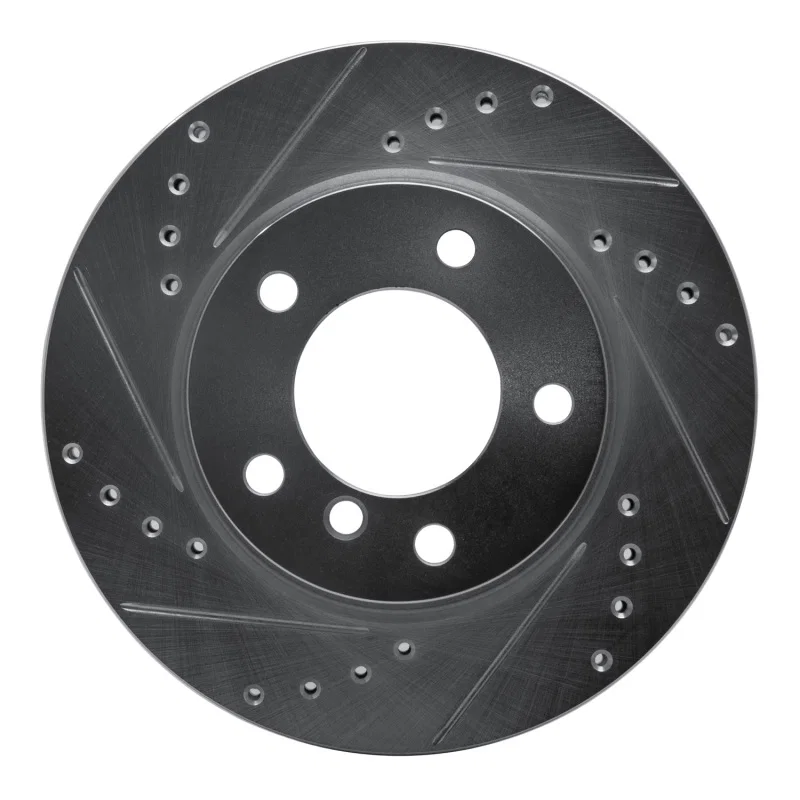 R1 Concepts 631-92046L, R1 05-07 BMW 120i (Mexico) Front Left Drilled & Slotted Silver Brake Rotor