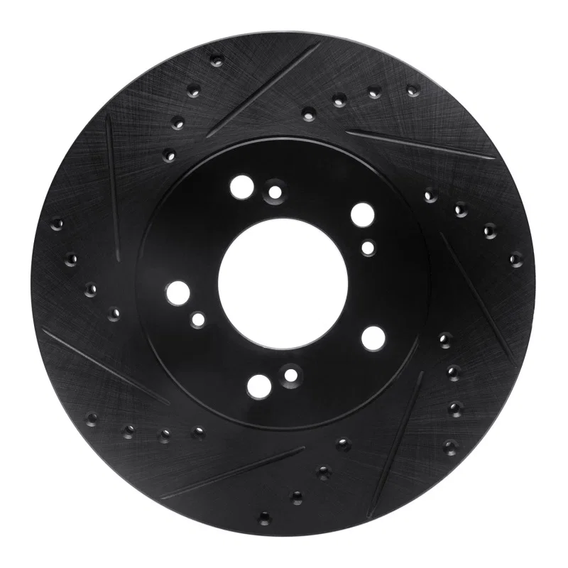 R1 Concepts 633-58008L, R1 93-95 Acura Legend Front Left Drilled & Slotted Black Brake Rotor