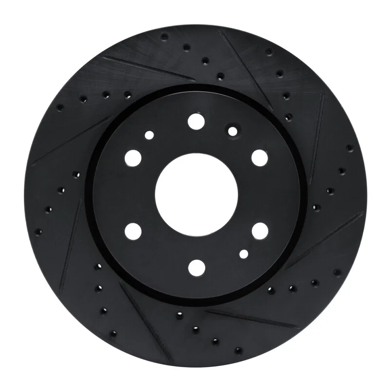 R1 Concepts 633-47092R, R1 23-25 Chevrolet Colorado Front Right Drilled & Slotted Black Brake Rotor