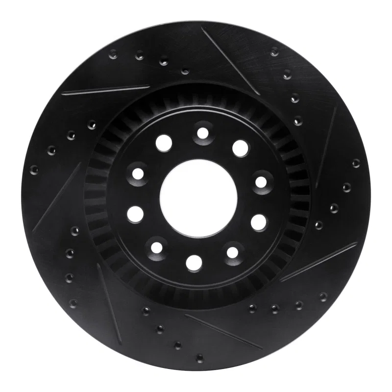 R1 Concepts 633-54052R, R1 05-09 Ford Freestyle Front Right Drilled & Slotted Black Brake Rotor