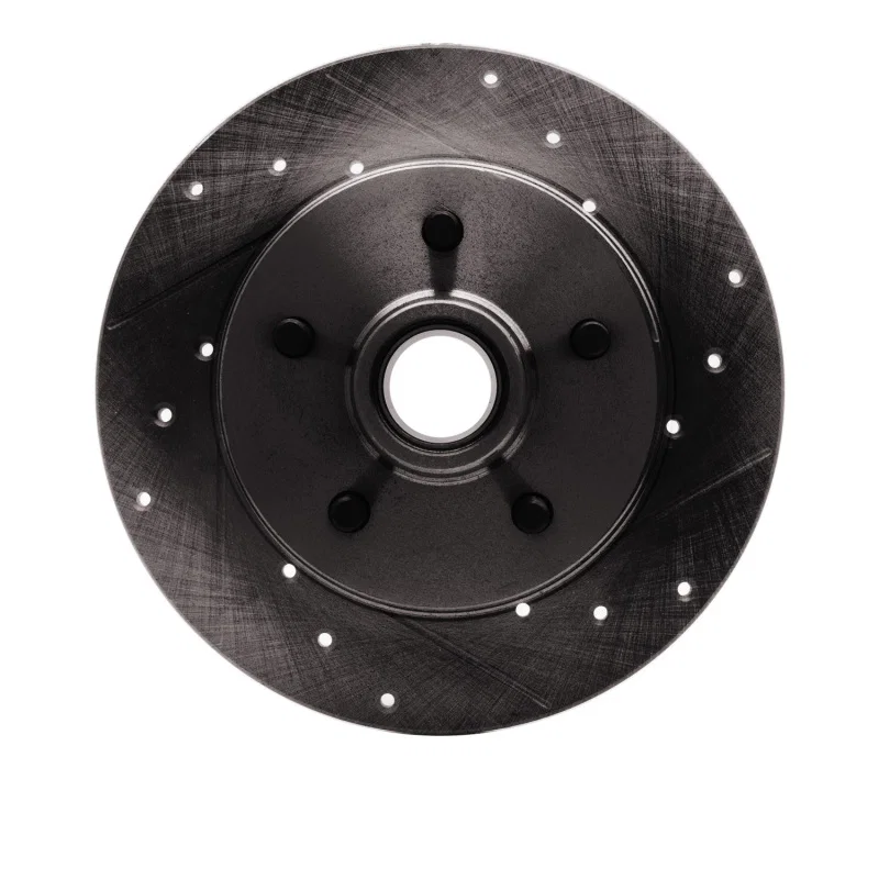 R1 Concepts 633-48010R, R1 88-94 Chevrolet C1500 Front Right Drilled & Slotted Black Brake Rotor