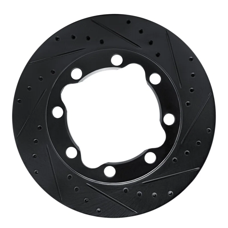 R1 Concepts 633-40052R, R1 92-00 Chevrolet K3500 Front Right Drilled & Slotted Black Brake Rotor