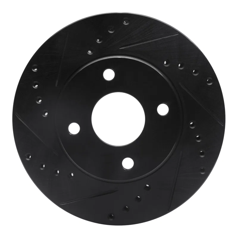 R1 Concepts 633-56013L, R1 1995-2004 Ford CONTOUR Front Left Drilled & Slotted Black Brake Rotor