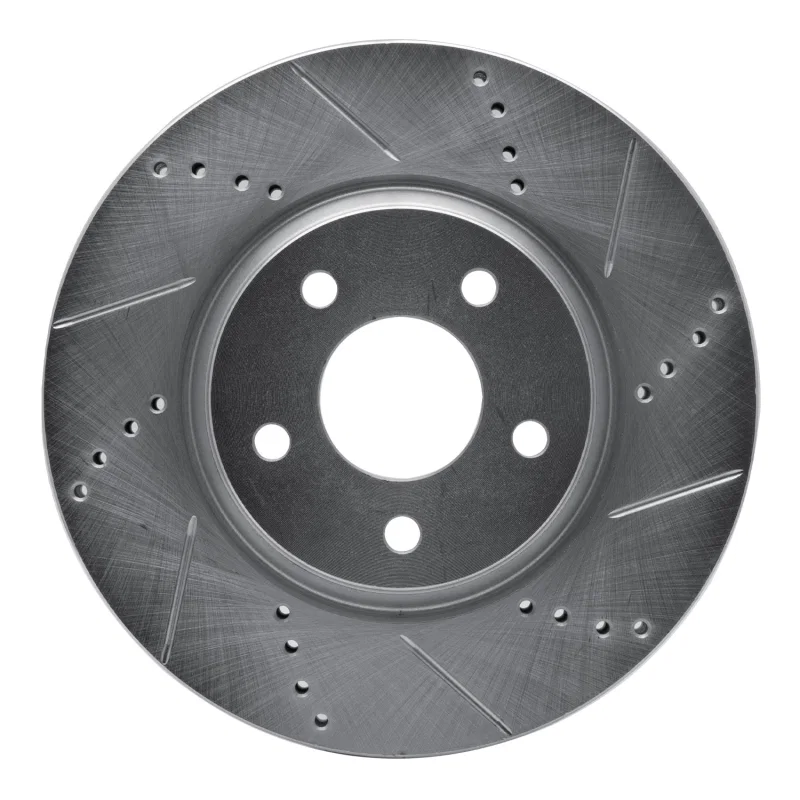 R1 Concepts 631-53003R, R1 04-12 Chevrolet HHR Front Right Drilled & Slotted Silver Brake Rotor