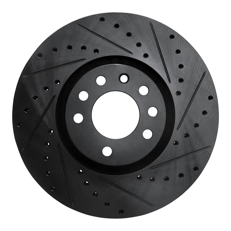 R1 Concepts 633-65019R, R1 03-11 Cadillac BLS (Mexico) Front Right Drilled & Slotted Black Brake Rotor