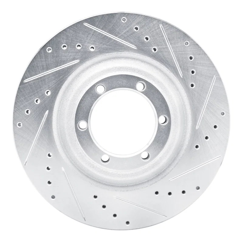 R1 Concepts 631-92064R, R1 12-18 Chevrolet Colorado Front Right Drilled & Slotted Silver Brake Rotor