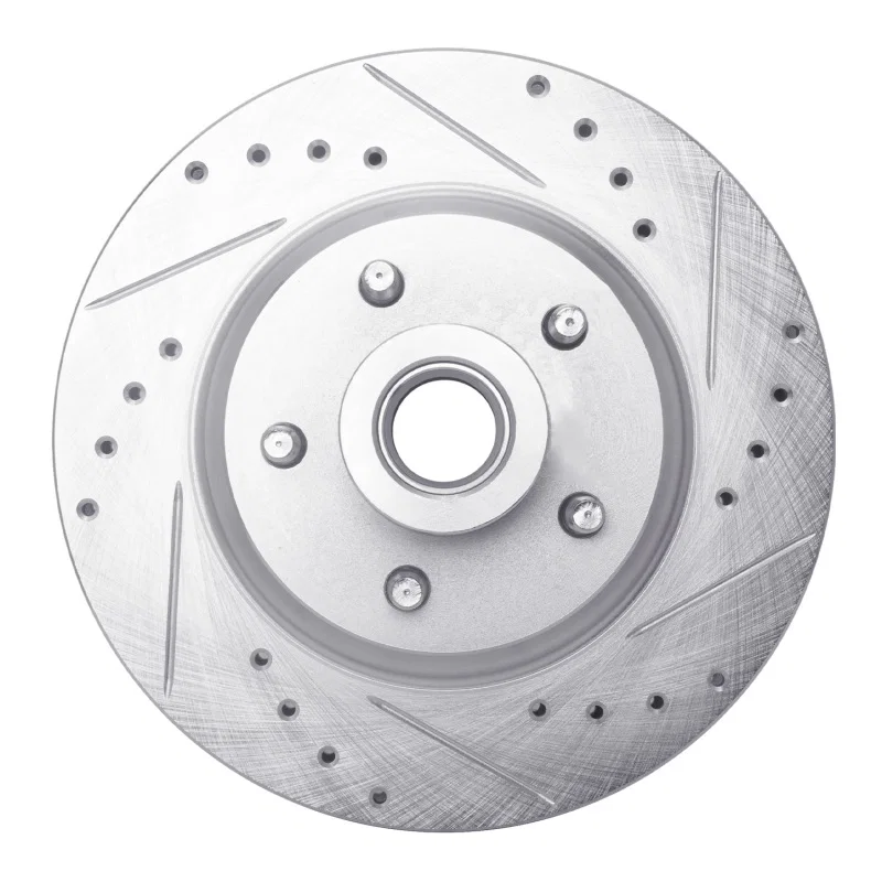 R1 Concepts 631-39003R, R1 1969-1973 Chrysler New Yorker Front Right Drilled & Slotted Silver Brake Rotor