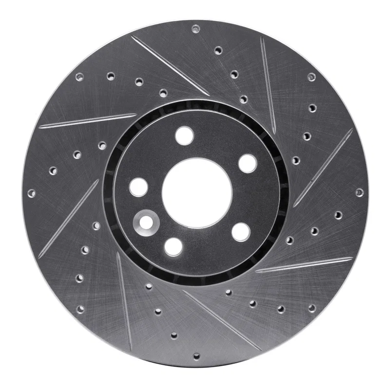 R1 Concepts 631-27043R, R1 10-16 Volvo XC60 Front Right Drilled & Slotted Silver Brake Rotor