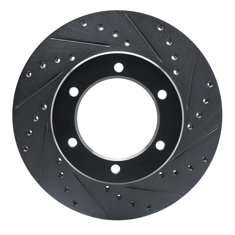 R1 Concepts 633-76102R, R1 1986-1995 Toyota 4Runner Front Right Drilled & Slotted Black Brake Rotor