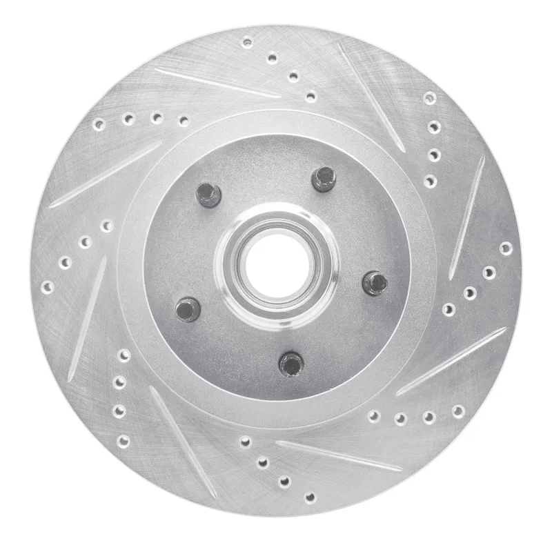 R1 Concepts 631-54172R, R1 01-05 Ford Explorer Sport Front Right Drilled & Slotted Silver Brake Rotor