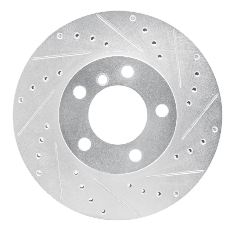 R1 Concepts 631-32009R, R1 11-16 Mini Cooper Paceman Front Right Drilled & Slotted Silver Brake Rotor