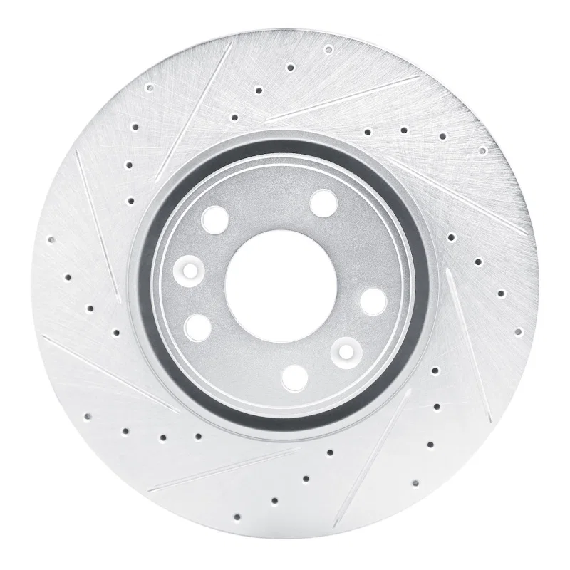 R1 Concepts 631-92055L, R1 10-17 Renault SAFRANE (Mexico) Front Left Drilled & Slotted Silver Brake Rotor