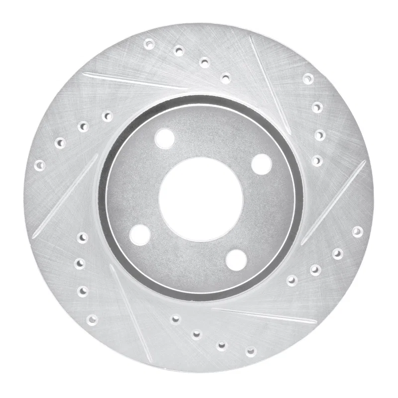 R1 Concepts 631-56017R, R1 98-04 Ford CONTOUR Front Right Drilled & Slotted Silver Brake Rotor