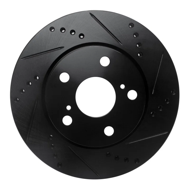 R1 Concepts 633-76135R, R1 06-18 Lexus HS250H Front Right Drilled & Slotted Black Brake Rotor