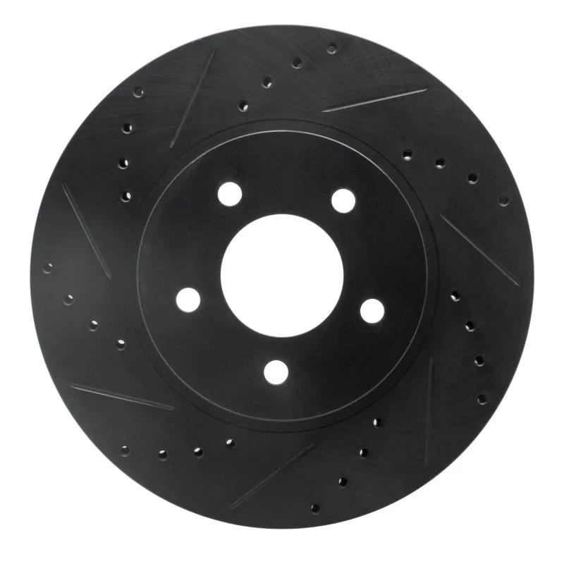 R1 Concepts 633-54193L, R1 05-12 Ford Escape Front Left Drilled & Slotted Black Brake Rotor