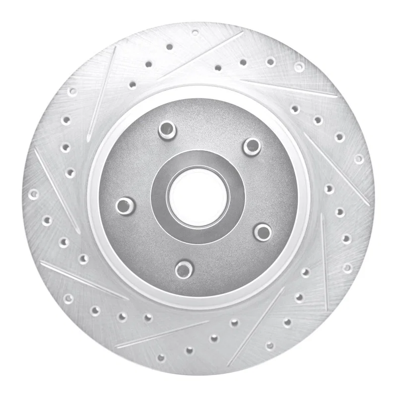 R1 Concepts 631-39026L, R1 71-81 Chrysler Town & Country Front Left Drilled & Slotted Silver Brake Rotor