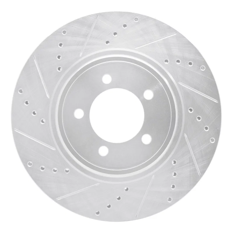 R1 Concepts 631-55007L, R1 03-05 Lincoln AVIATOR Front Left Drilled & Slotted Silver Brake Rotor