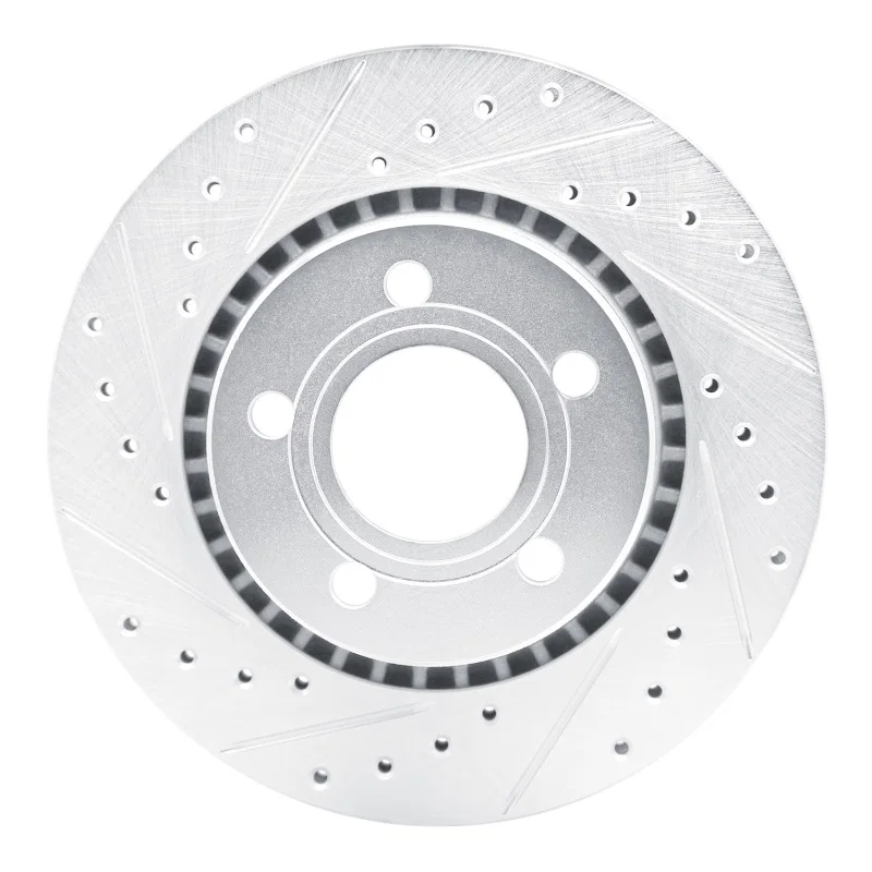 R1 Concepts 631-73004L, R1 80-86 Audi 5000CS Turbo Quattro Front Left Drilled & Slotted Silver Brake Rotor