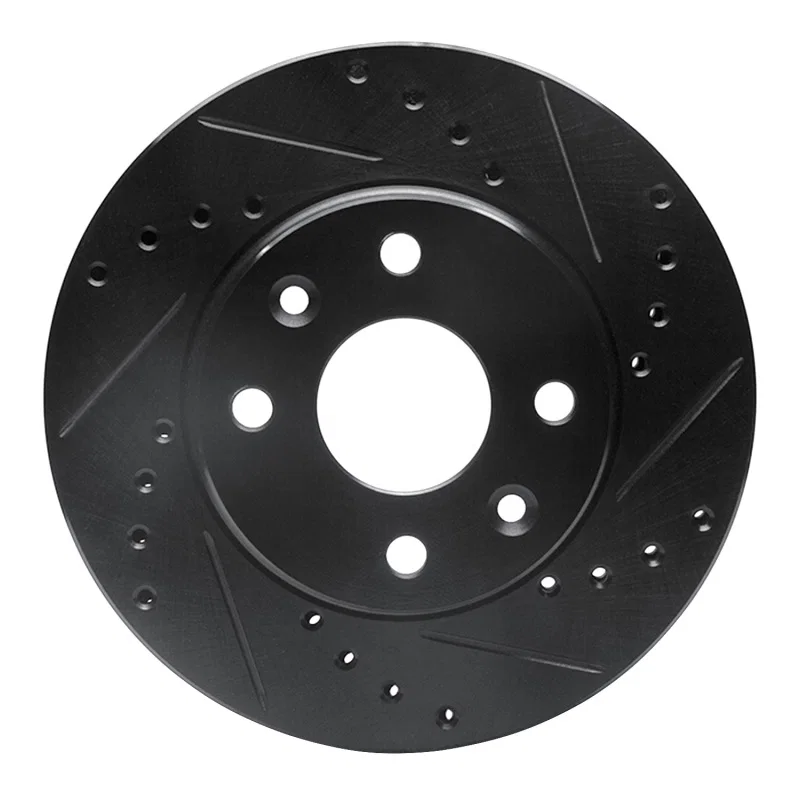 R1 Concepts 633-21005R, R1 94-00 Kia Spectra Front Right Drilled & Slotted Black Brake Rotor