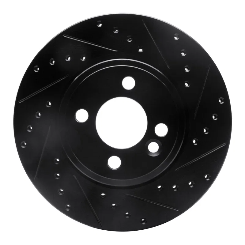 R1 Concepts 633-32005R, R1 07-15 Mini Cooper (Excl Clubman) Front Right Drilled & Slotted Black Brake Rotor