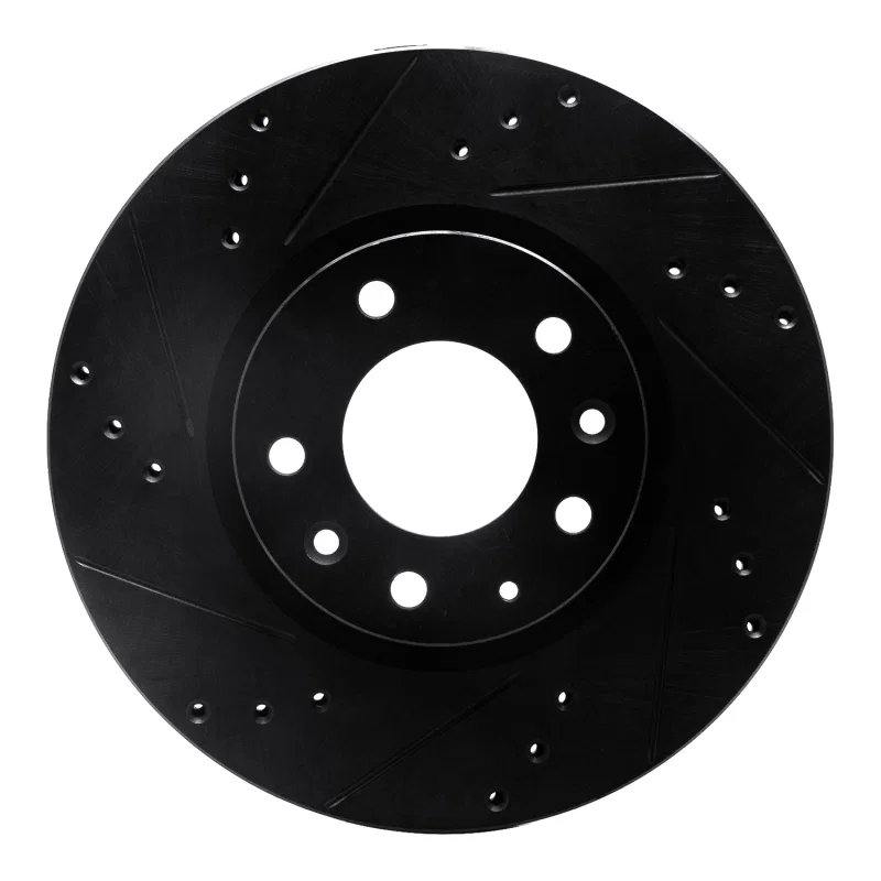 R1 Concepts 633-54059L, R1 06-13 Ford Fusion Front Left Drilled & Slotted Black Brake Rotor
