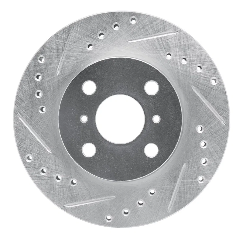 R1 Concepts 631-76056L, R1 93-02 Chevrolet Prizm Front Left Drilled & Slotted Silver Brake Rotor