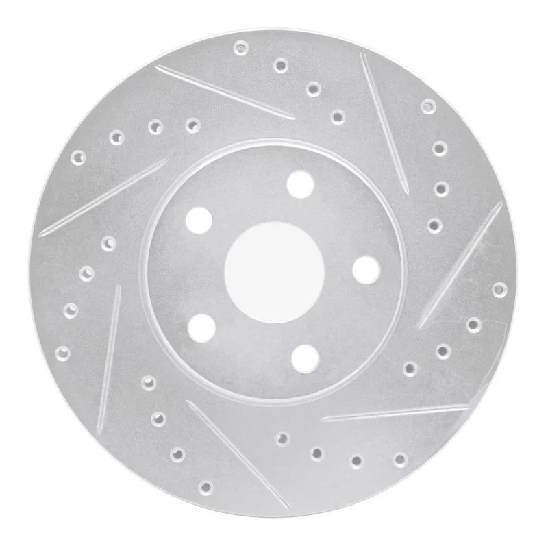 R1 Concepts 631-76042R, R1 87-91 Lexus ES250 Front Right Drilled & Slotted Silver Brake Rotor