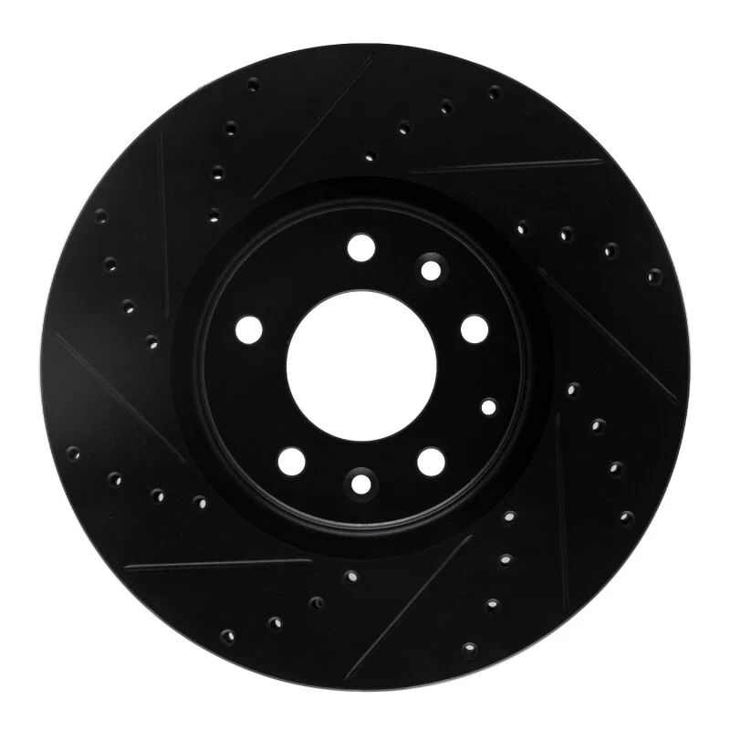 R1 Concepts 633-80045L, R1 06-07 Mazda 6 Front Left Drilled & Slotted Black Brake Rotor