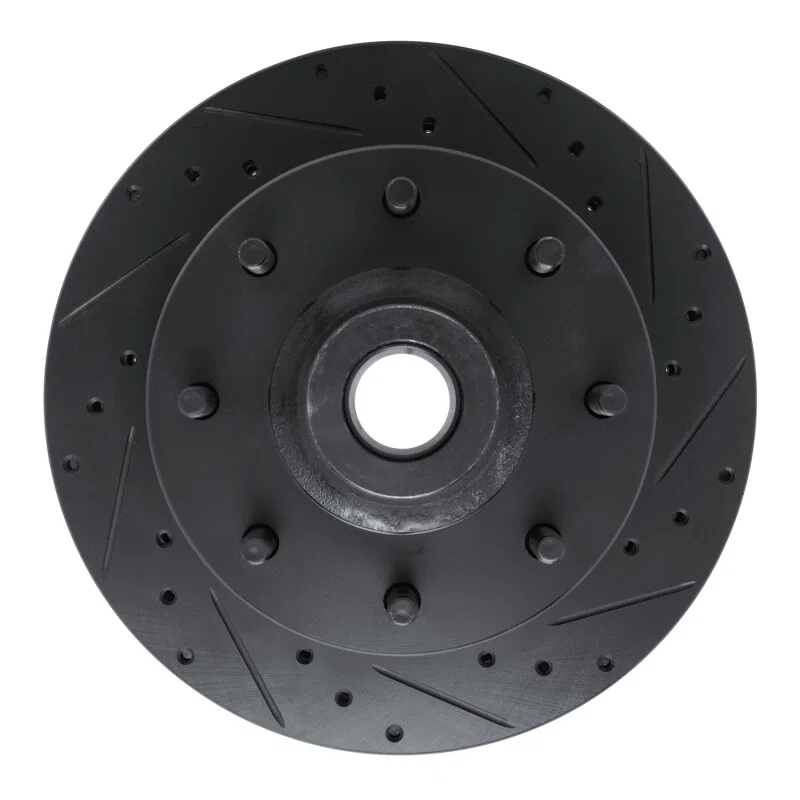 R1 Concepts 633-40089R, R1 78-81 Dodge B350 Front Right Drilled & Slotted Black Brake Rotor