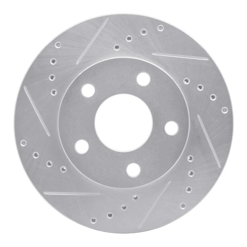 R1 Concepts 631-40066L, R1 87-90 Chrysler Town & Country Front Left Drilled & Slotted Silver Brake Rotor