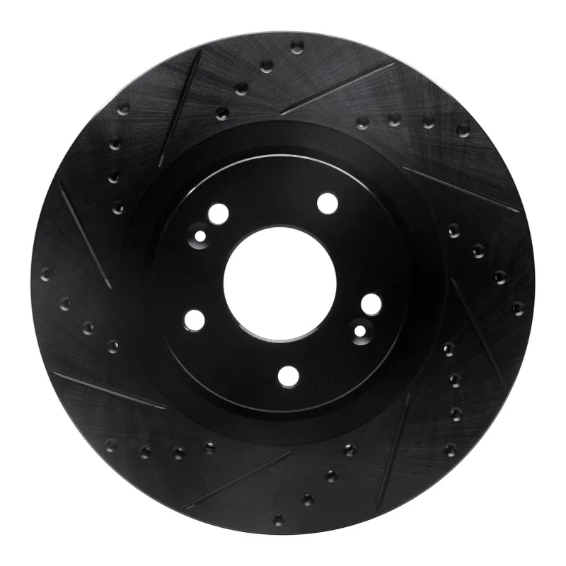 R1 Concepts 633-21030L, R1 15-20 Kia Sorento Front Left Drilled & Slotted Black Brake Rotor