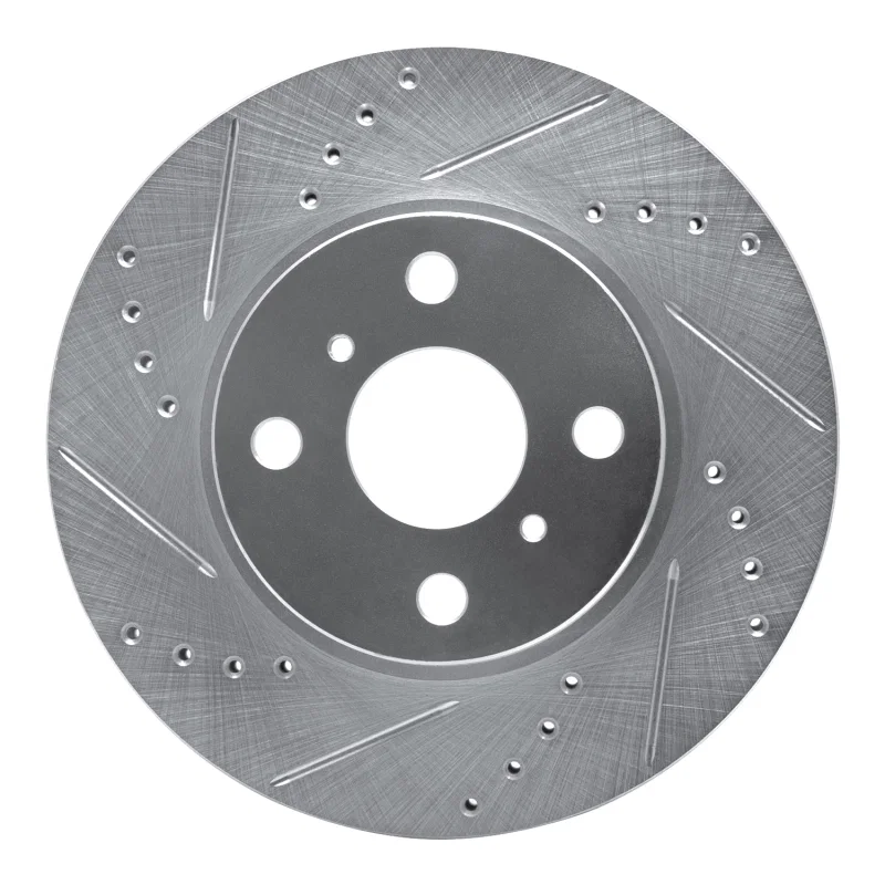 R1 Concepts 631-76078L, R1 06-19 Scion IQ Front Left Drilled & Slotted Silver Brake Rotor
