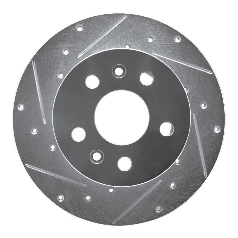 R1 Concepts 631-74036L, R1 72-78 Volkswagen Type 2 Front Left Drilled & Slotted Silver Brake Rotor