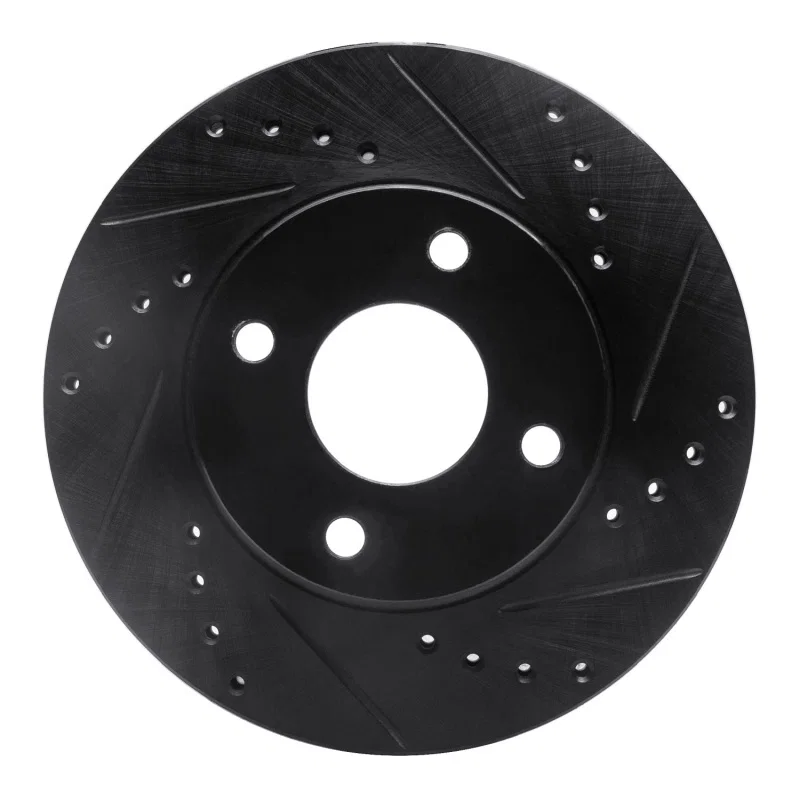 R1 Concepts 633-56013R, R1 1995-2004 Ford CONTOUR Front Right Drilled & Slotted Black Brake Rotor