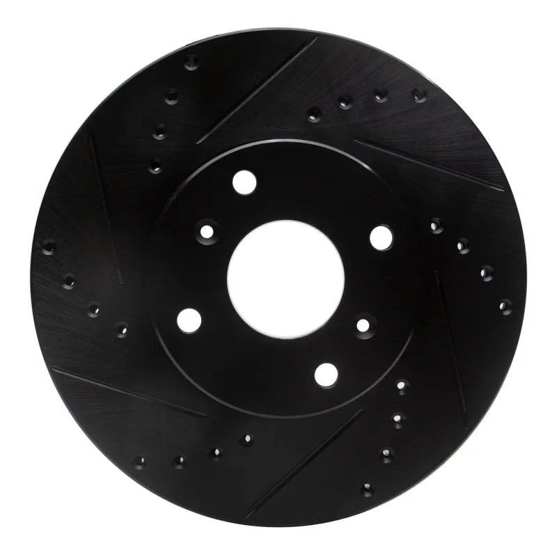 R1 Concepts 633-58010L, R1 98-99 Acura CL Front Left Drilled & Slotted Black Brake Rotor