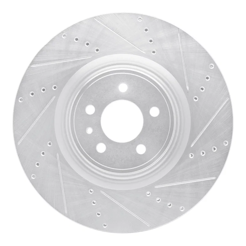 R1 Concepts 631-54071R, R1 13-14 Ford Mustang Front Right Drilled & Slotted Silver Brake Rotor