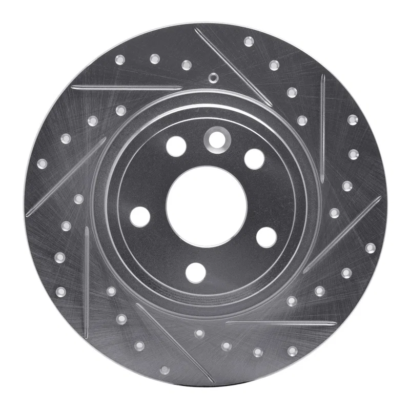 R1 Concepts 631-11027R, R1 15-20 Jaguar E-Pace Rear Right Drilled & Slotted Silver Brake Rotor
