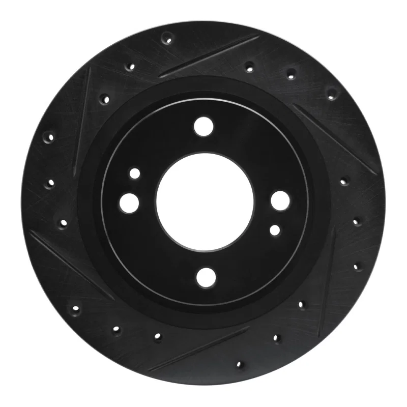 R1 Concepts 633-72069L, R1 16-25 Dodge Attitude (Mexico) Front Left Drilled & Slotted Black Brake Rotor for Mitsubishi