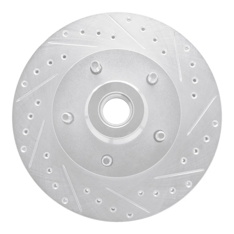R1 Concepts 631-40096R, R1 03-03 Dodge Ram 1500 Van Front Right Drilled & Slotted Silver Brake Rotor