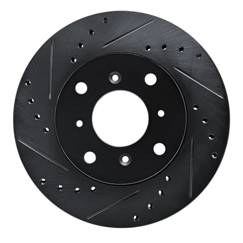 R1 Concepts 633-58001L, R1 86-87 Acura Legend Front Left Drilled & Slotted Black Brake Rotor