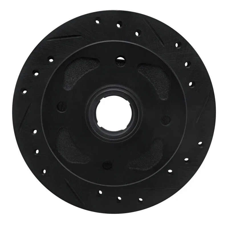 R1 Concepts 633-80001R, R1 79-83 Mazda RX-7 Front Right Drilled & Slotted Black Brake Rotor