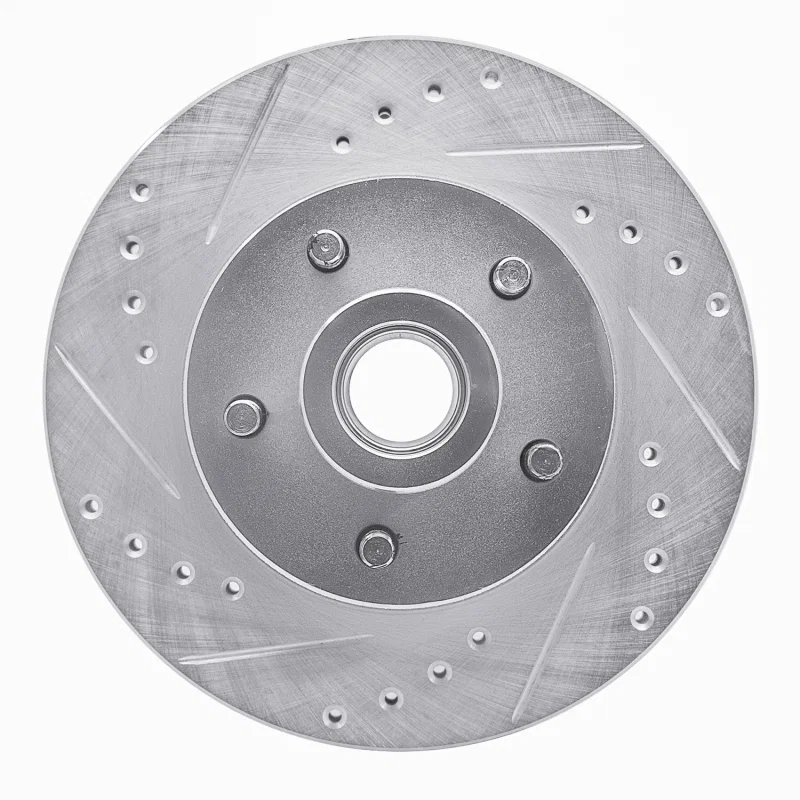 R1 Concepts 631-39000L, R1 1973-1989 Chrysler New Yorker Front Left Drilled & Slotted Silver Brake Rotor