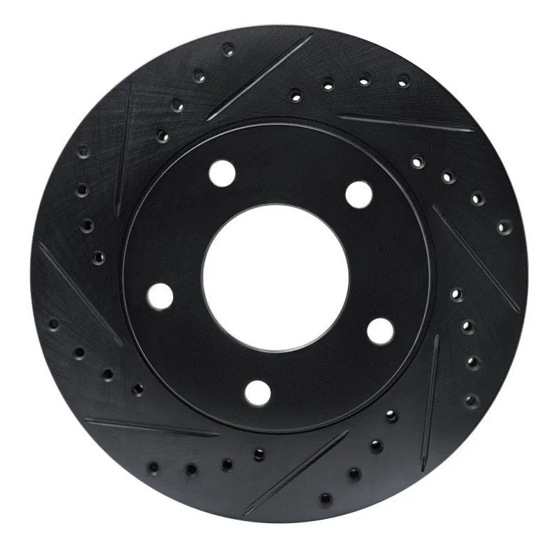 R1 Concepts 633-46004L, R1 69-78 Cadillac Eldorado Front/Rear Left Drilled & Slotted Black Brake Rotor