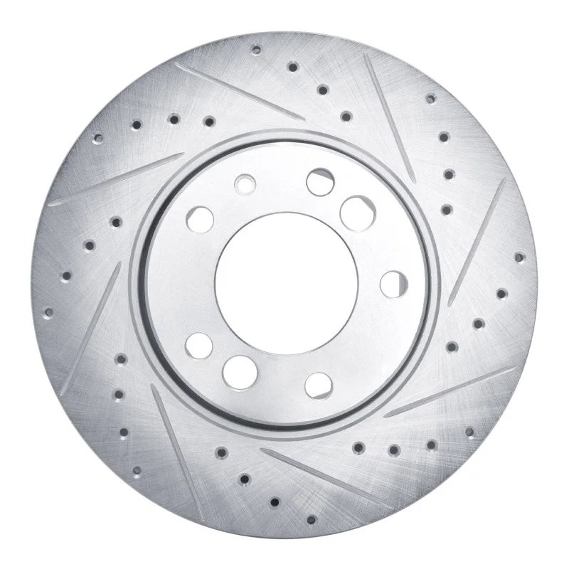 R1 Concepts 631-31031R, R1 1991-1993 BMW M5 Front Right Drilled & Slotted Silver Brake Rotor