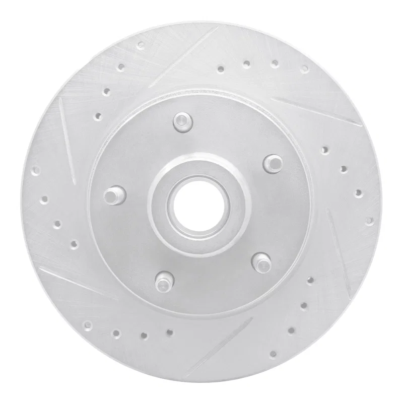 R1 Concepts 631-54011L, R1 73-73 Ford Country Squire Front Left Drilled & Slotted Silver Brake Rotor