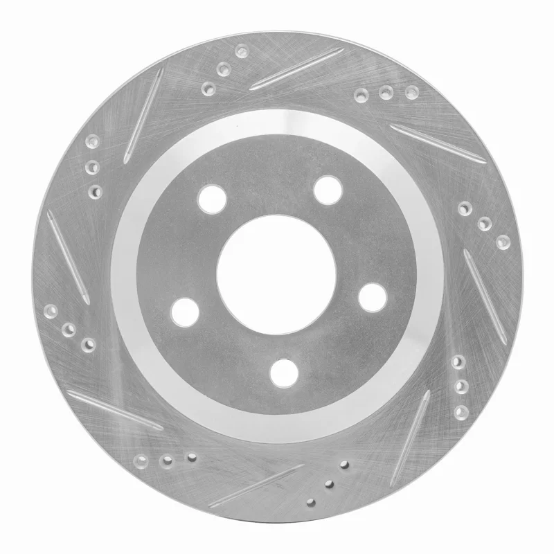 R1 Concepts 631-52013L, R1 98-02 Chevrolet Camaro Rear Left Drilled & Slotted Silver Brake Rotor