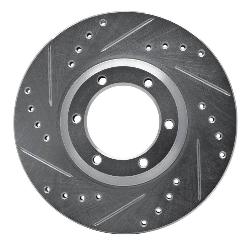 R1 Concepts 631-37006L, R1 84-87 Isuzu TROOPER Front Left Drilled & Slotted Silver Brake Rotor