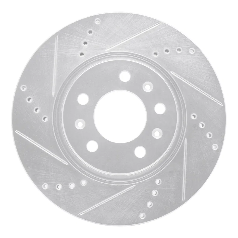 R1 Concepts 631-53005L, R1 06-10 Pontiac SOLSTICE Front Left Drilled & Slotted Silver Brake Rotor