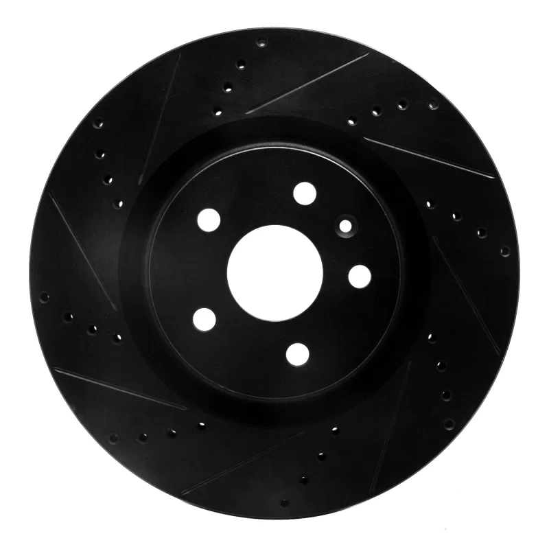 R1 Concepts 633-45017L, R1 09-17 Buick Regal Front Left Drilled & Slotted Black Brake Rotor